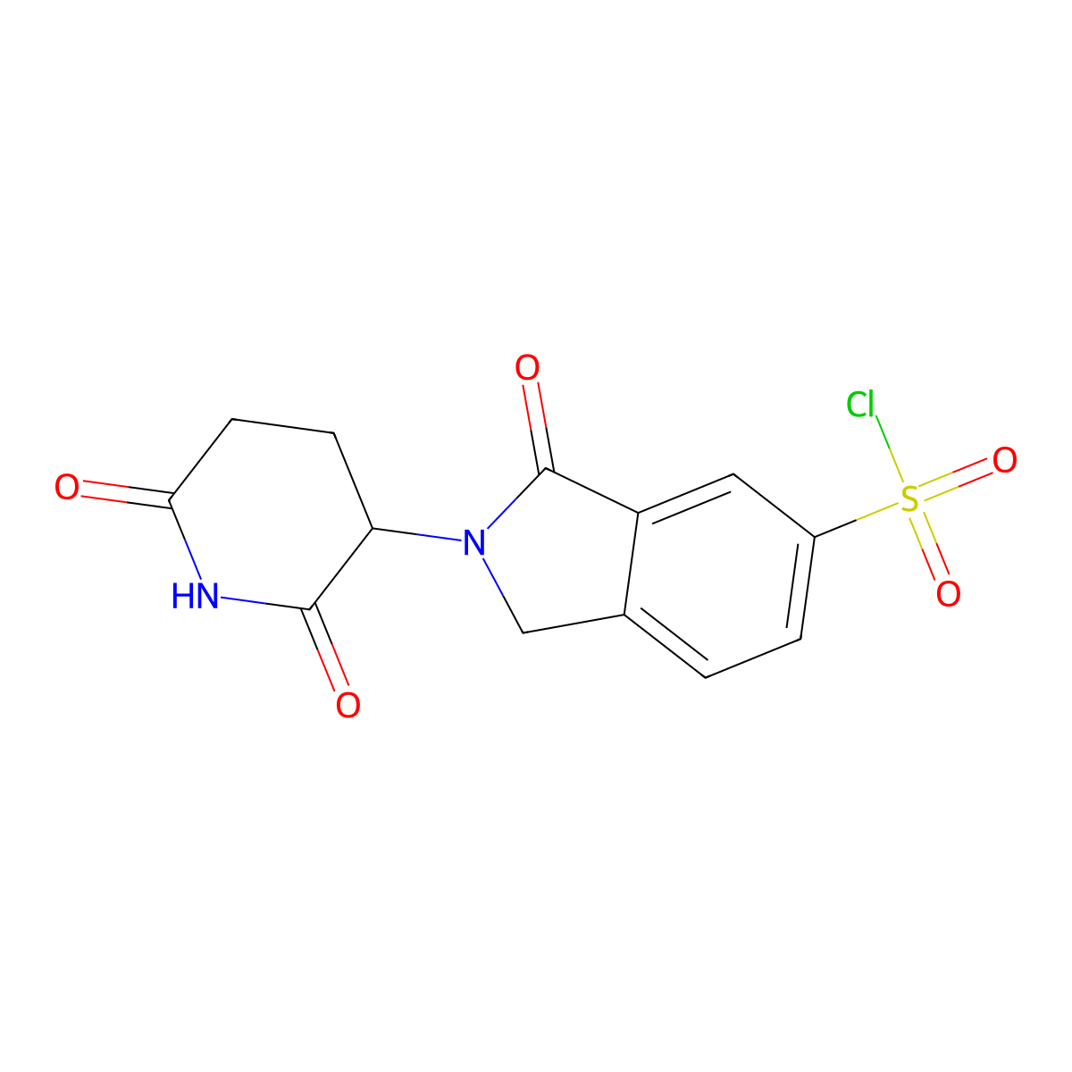 2-(2,6-dioxopiperidin-3-yl)-3-oxo-2,3-dihydro-1H-isoindole-5-sulfonyl chloride molecular structure, CAS 2803828-31-9