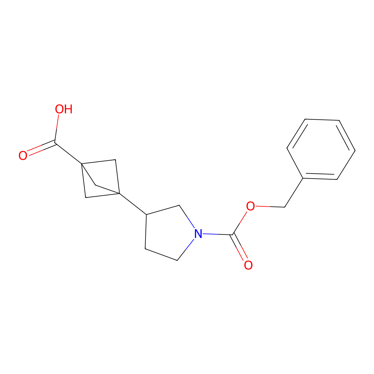3-{1-[(Benzyloxy)carbonyl]pyrrolidin-3-yl}bicyclo[1.1.1]pentane-1-carboxylic acid molecular structure, CAS 2803828-35-3