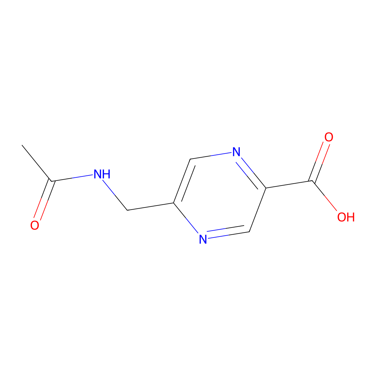 5-(Acetamidomethyl)pyrazine-2-carboxylic acid molecular structure, CAS 2803828-37-5