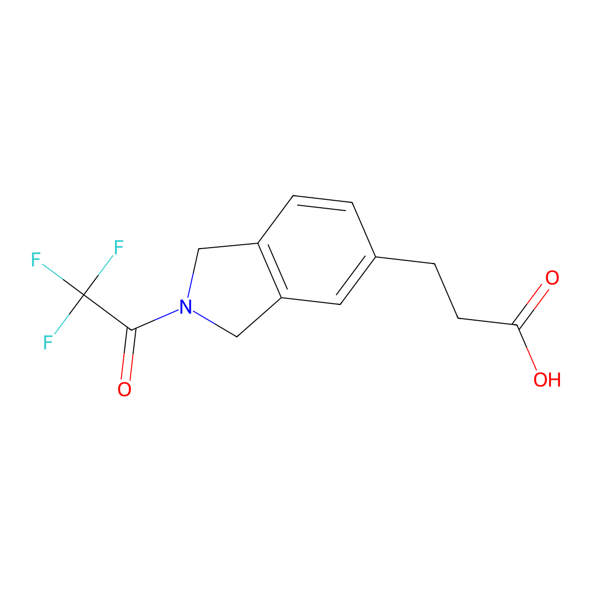 3-[2-(2,2,2-trifluoroacetyl)-2,3-dihydro-1H-isoindol-5-yl]propanoic acid molecular structure, CAS 2803828-41-1