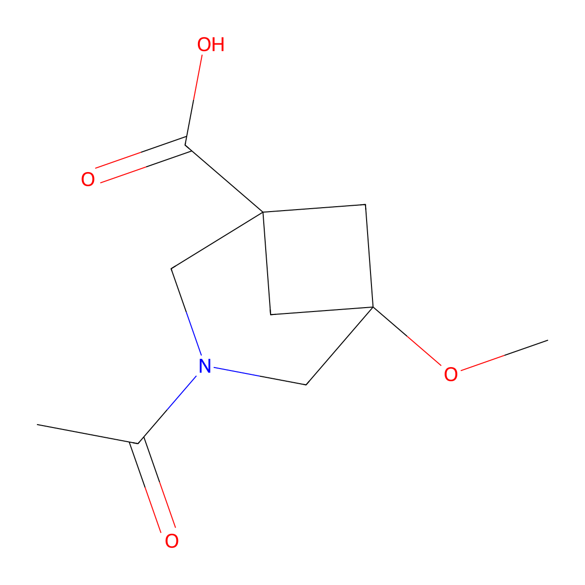 3-Acetyl-5-methoxy-3-azabicyclo[3.1.1]heptane-1-carboxylic acid molecular structure, CAS 2803828-45-5