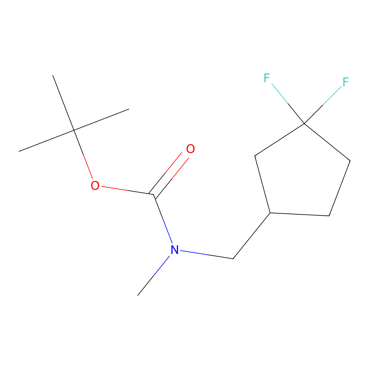 tert-butyl N-[(3,3-difluorocyclopentyl)methyl]-N-methylcarbamate molecular structure, CAS 2803828-52-4