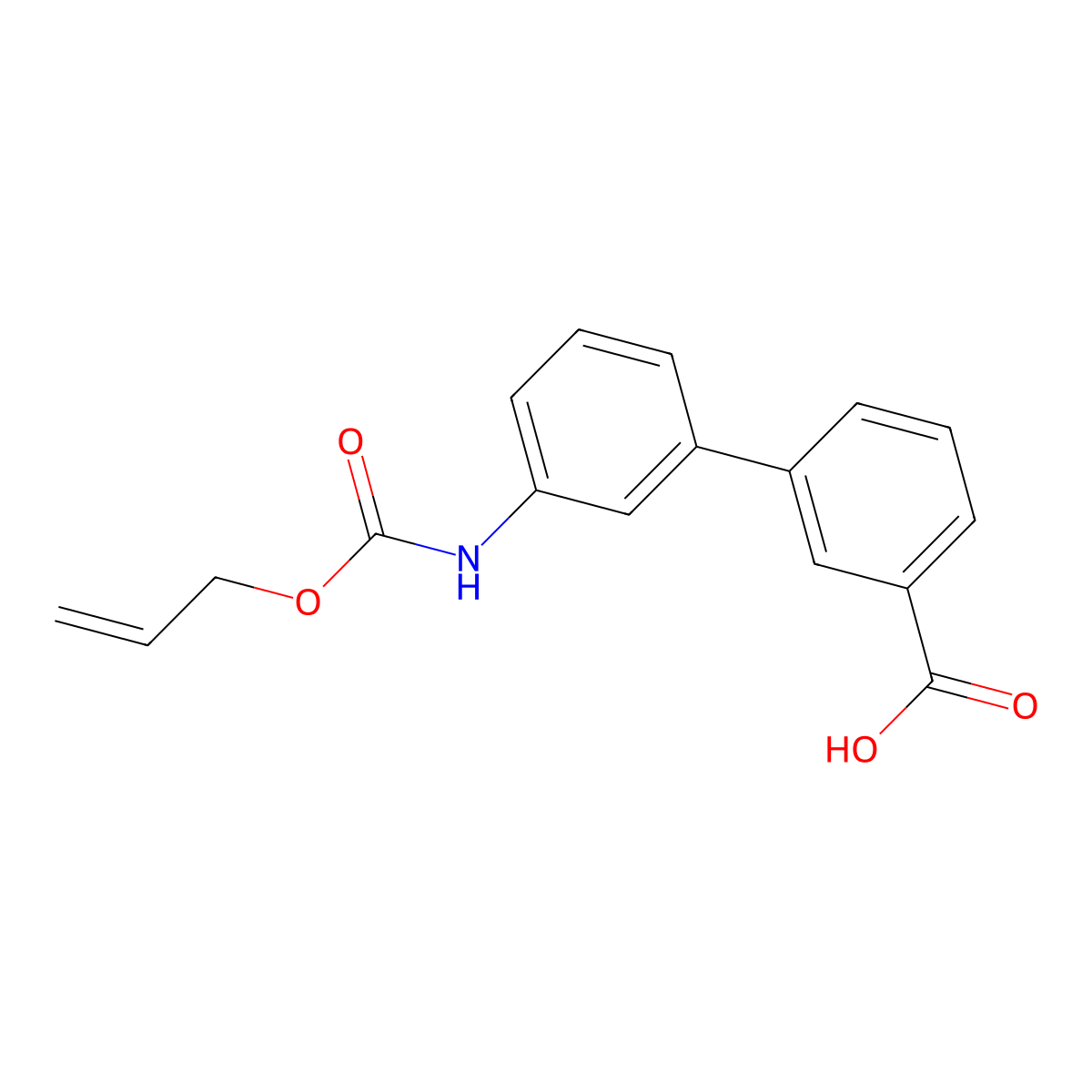 3'-{[(Prop-2-en-1-yloxy)carbonyl]amino}-[1,1'-biphenyl]-3-carboxylic acid molecular structure, CAS 2803828-54-6