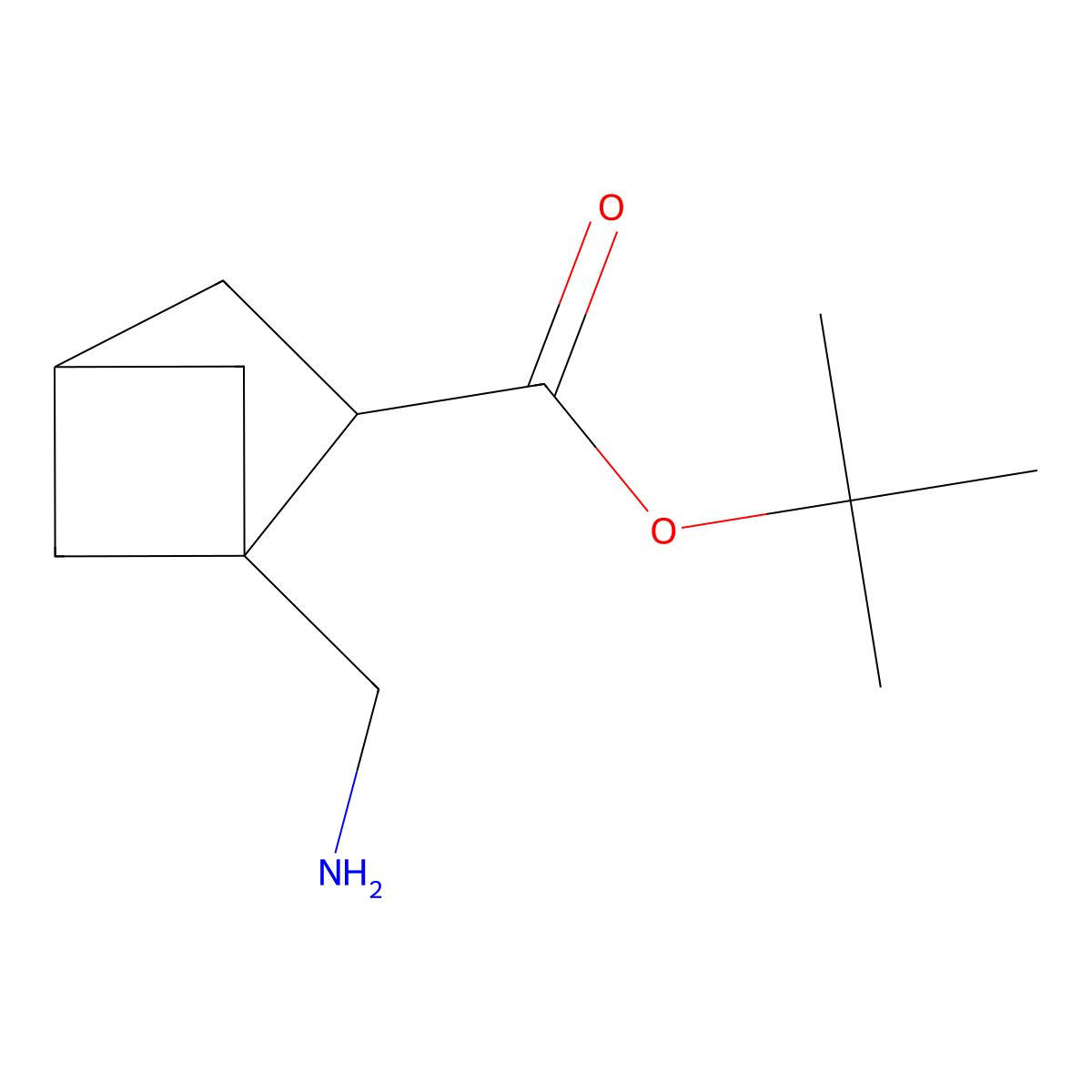 Tert-butyl 1-(aminomethyl)bicyclo[2.1.1]hexane-2-carboxylate molecular structure, CAS 2803828-61-5