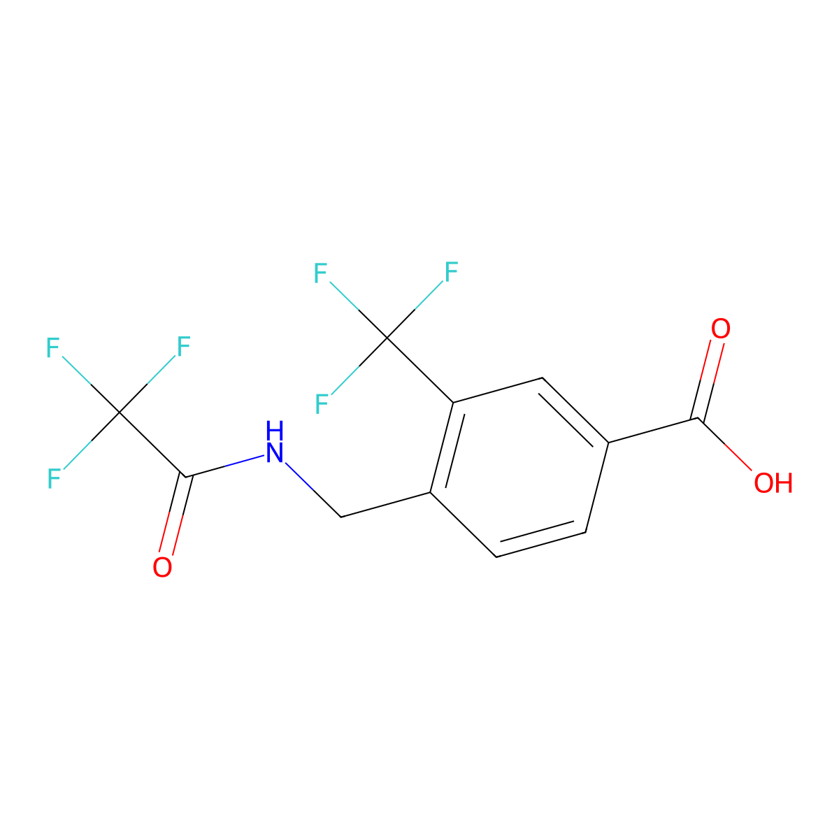 4-[(2,2,2-Trifluoroacetamido)methyl]-3-(trifluoromethyl)benzoic acid molecular structure, CAS 2803828-68-2