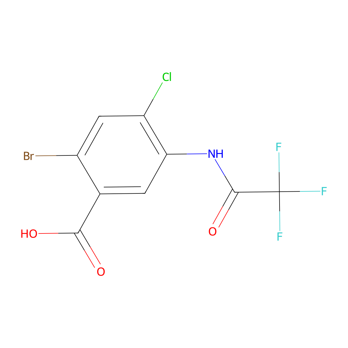 2-Bromo-4-chloro-5-(2,2,2-trifluoroacetamido)benzoic acid molecular structure, CAS 2803828-72-8