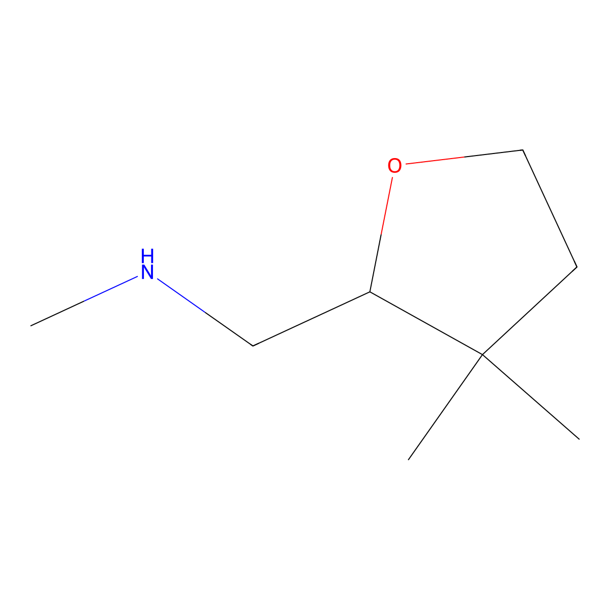 [(3,3-Dimethyloxolan-2-yl)methyl](methyl)amine molecular structure, CAS 2803828-74-0