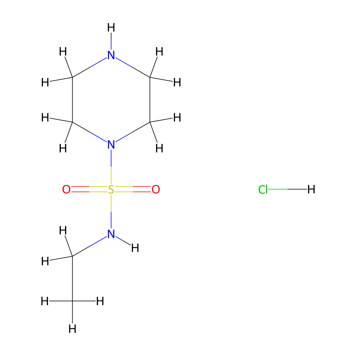 N-ethylpiperazine-1-sulfonamide hydrochloride molecular structure, CAS 2803828-76-2