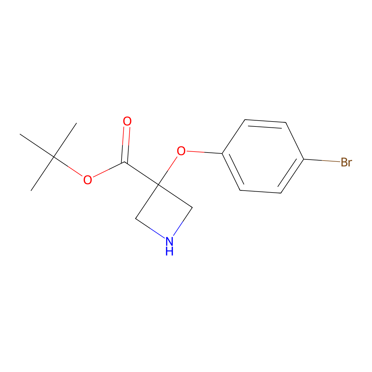 Tert-butyl 3-(4-bromophenoxy)azetidine-3-carboxylate molecular structure, CAS 2803828-99-9