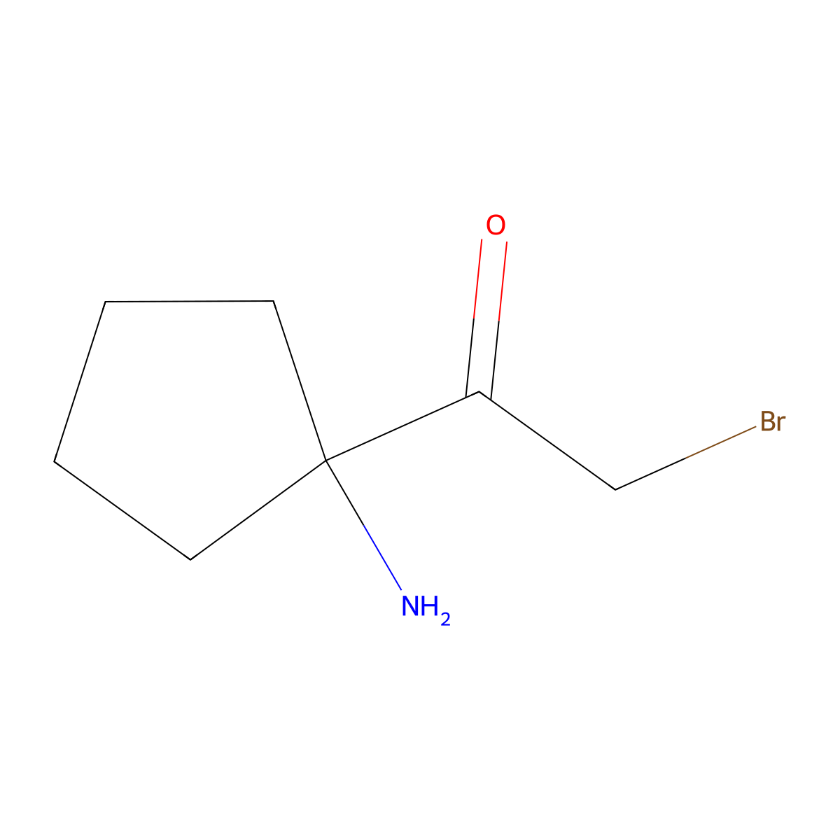 1-(1-Aminocyclopentyl)-2-bromoethan-1-one molecular structure, CAS 2803829-30-1
