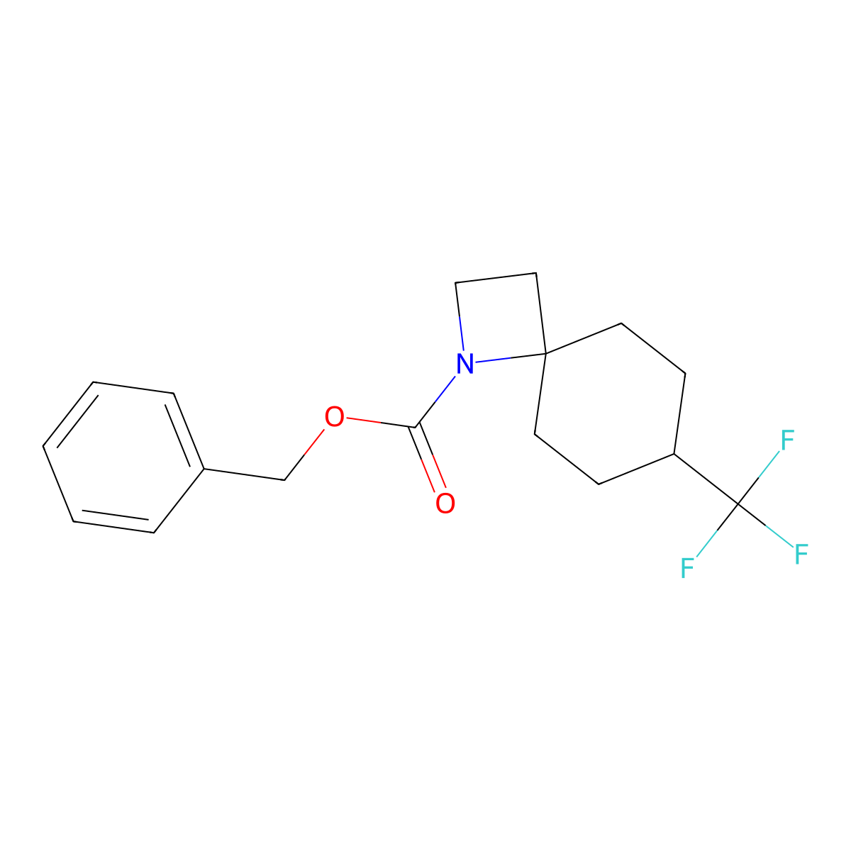 Benzyl 7-(trifluoromethyl)-1-azaspiro[3.5]nonane-1-carboxylate molecular structure, CAS 2803829-35-6