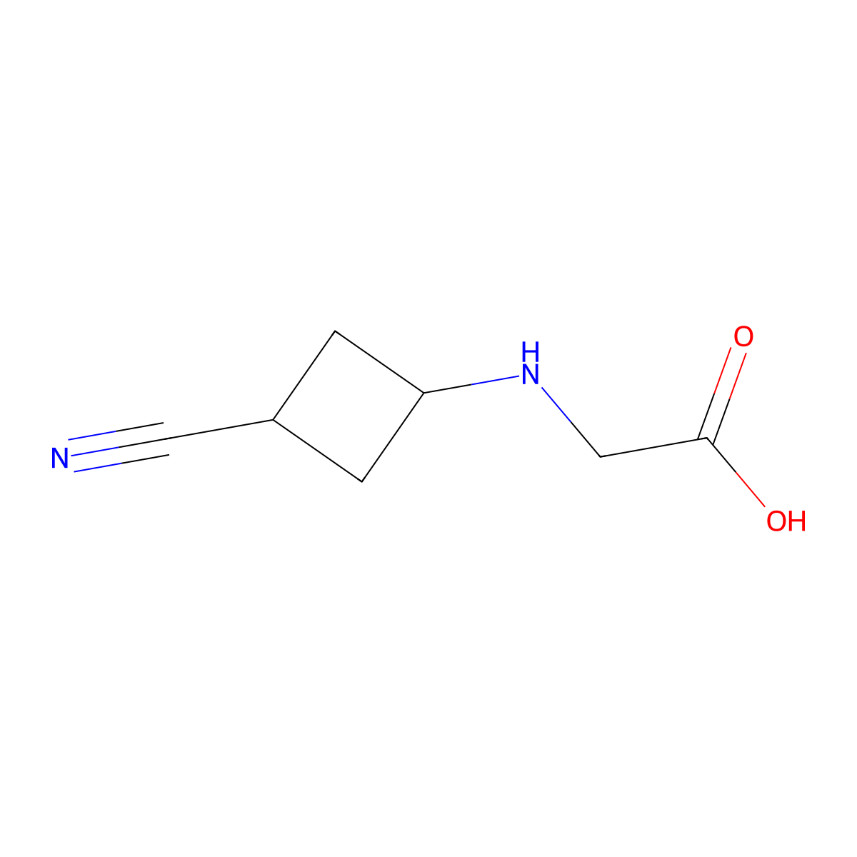 2-[(3-Cyanocyclobutyl)amino]acetic acid molecular structure, CAS 2803829-36-7