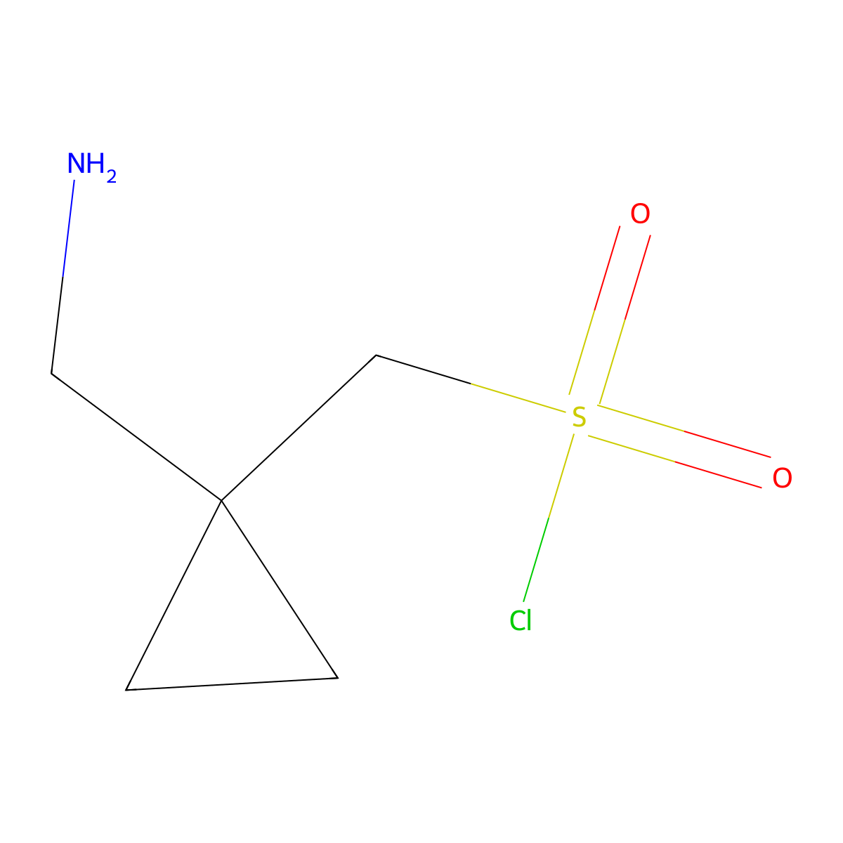 [1-(Aminomethyl)cyclopropyl]methanesulfonyl chloride molecular structure, CAS 2803829-54-9