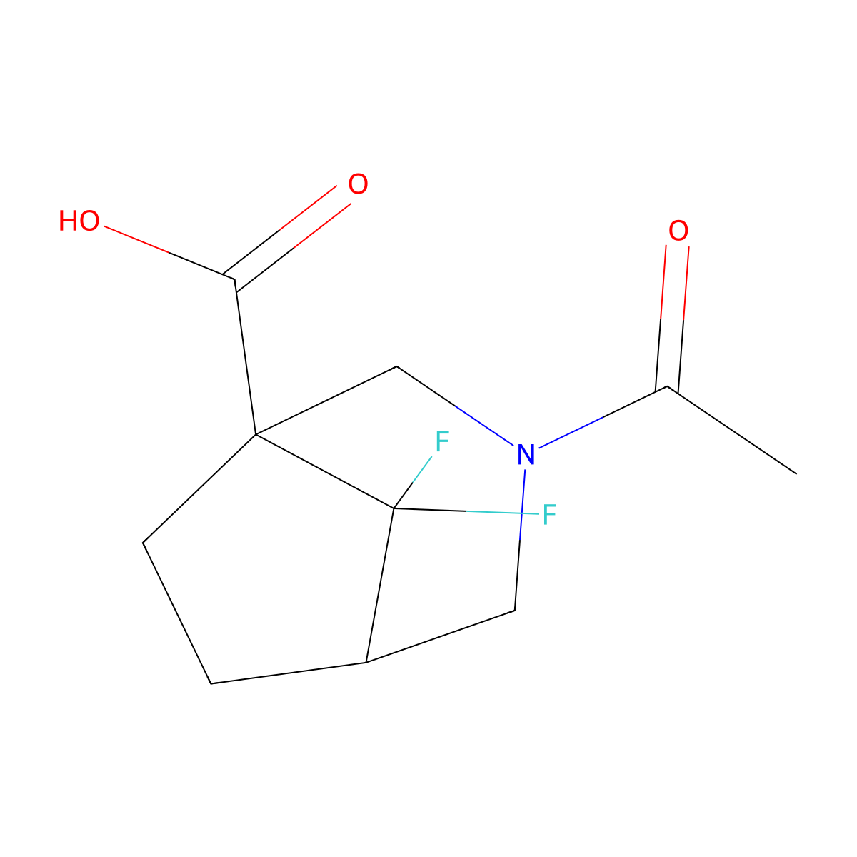 3-Acetyl-8,8-difluoro-3-azabicyclo[3.2.1]octane-1-carboxylic acid molecular structure, CAS 2803829-56-1