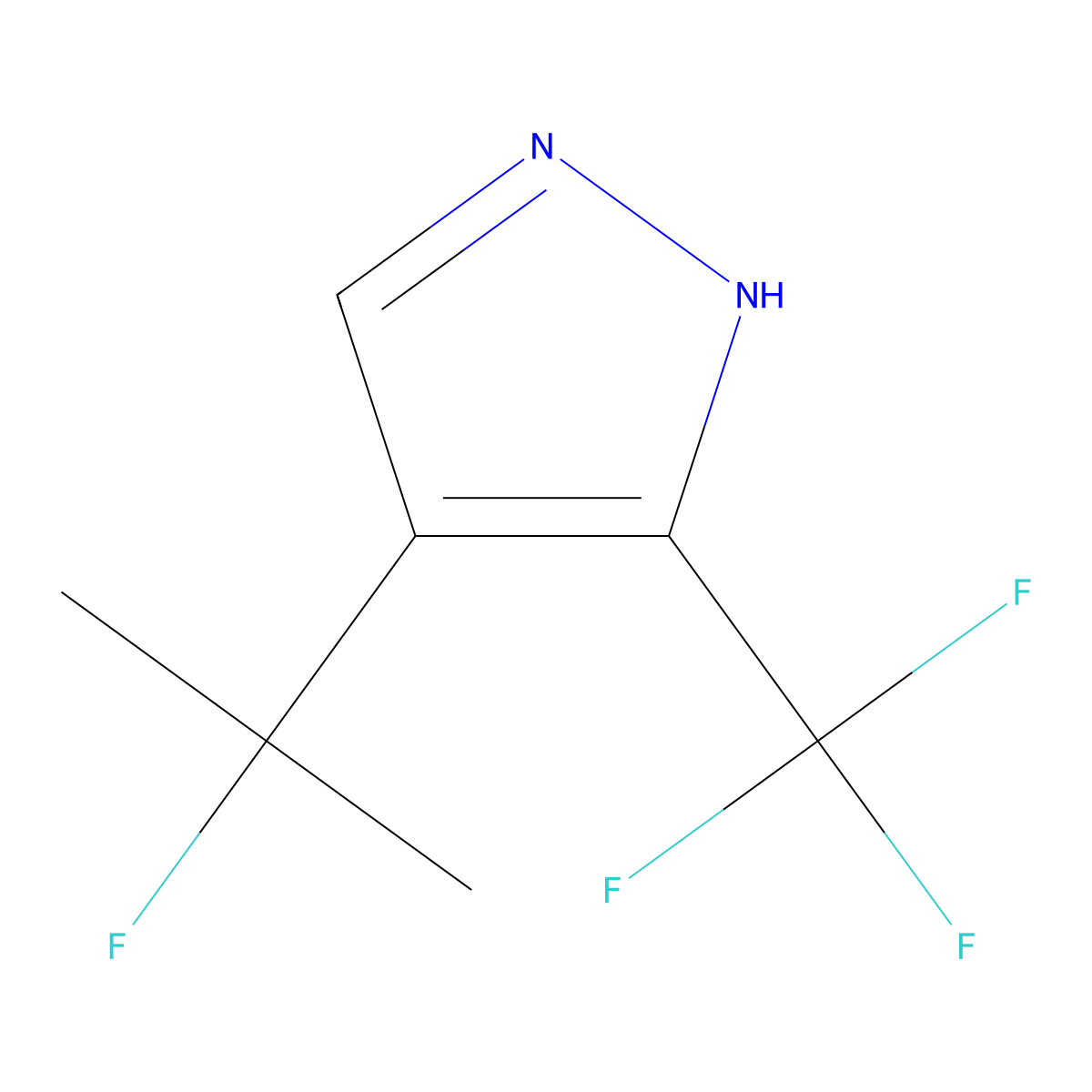 4-(2-fluoropropan-2-yl)-3-(trifluoromethyl)-1H-pyrazole molecular structure, CAS 2803829-62-9