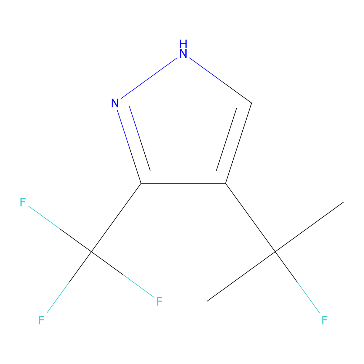 4-(2-fluoropropan-2-yl)-3-(trifluoromethyl)-1H-pyrazole molecular structure, CAS 2803829-62-9