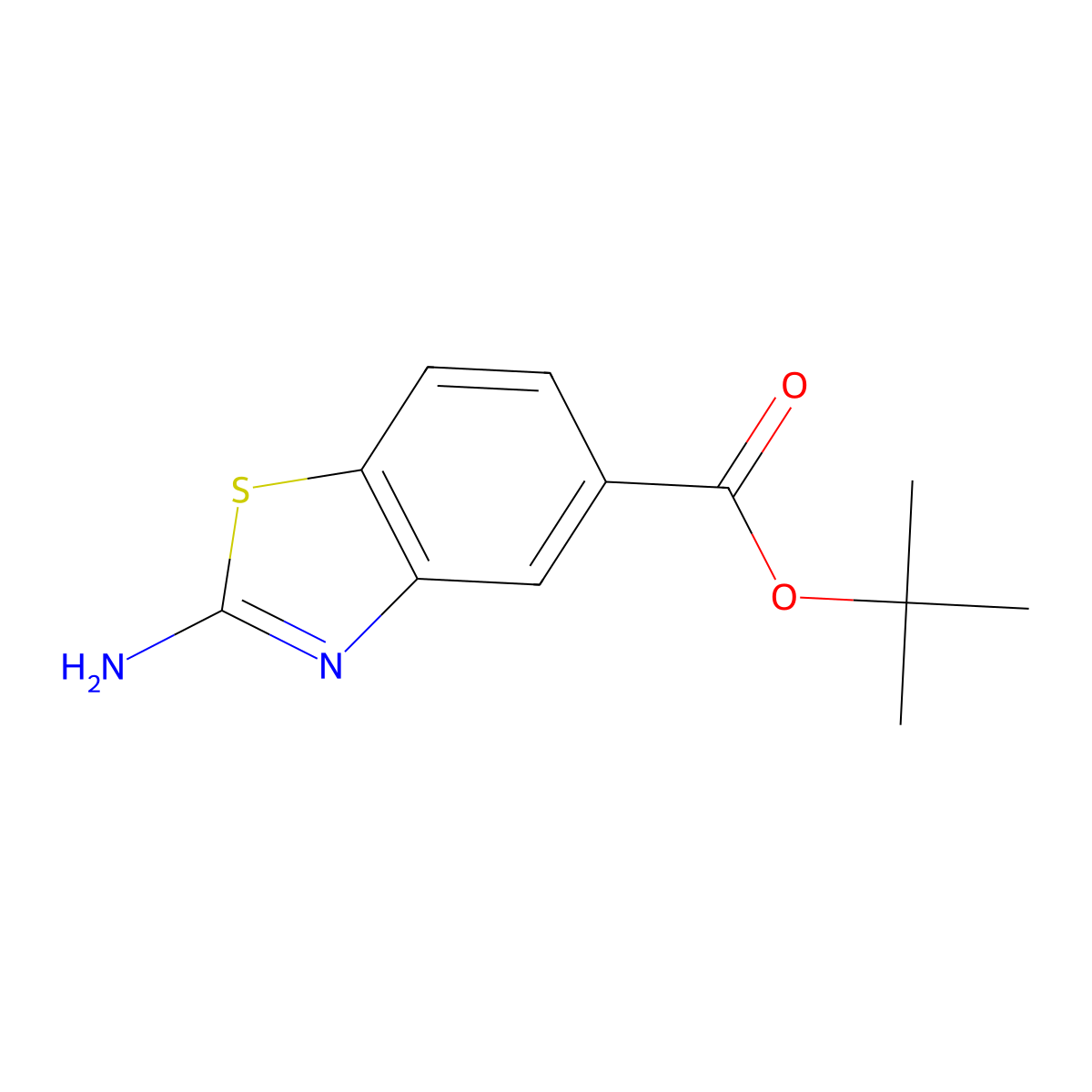 Tert-butyl 2-amino-1,3-benzothiazole-5-carboxylate molecular structure, CAS 2803829-80-1