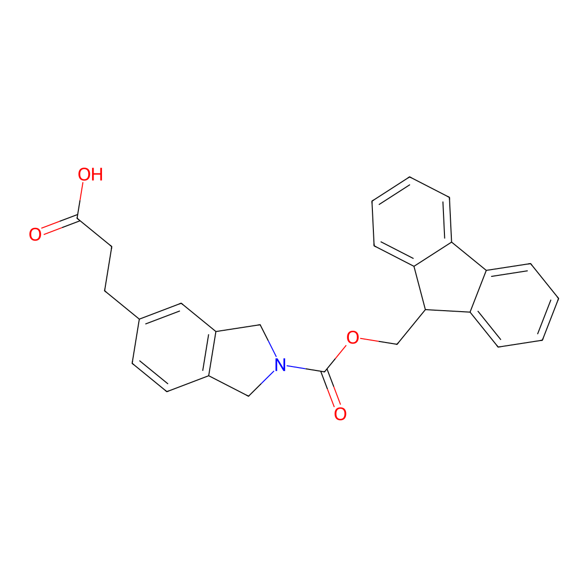 3-(2-{[(9H-fluoren-9-yl)methoxy]carbonyl}-2,3-dihydro-1H-isoindol-5-yl)propanoic acid molecular structure, CAS 2803829-93-6