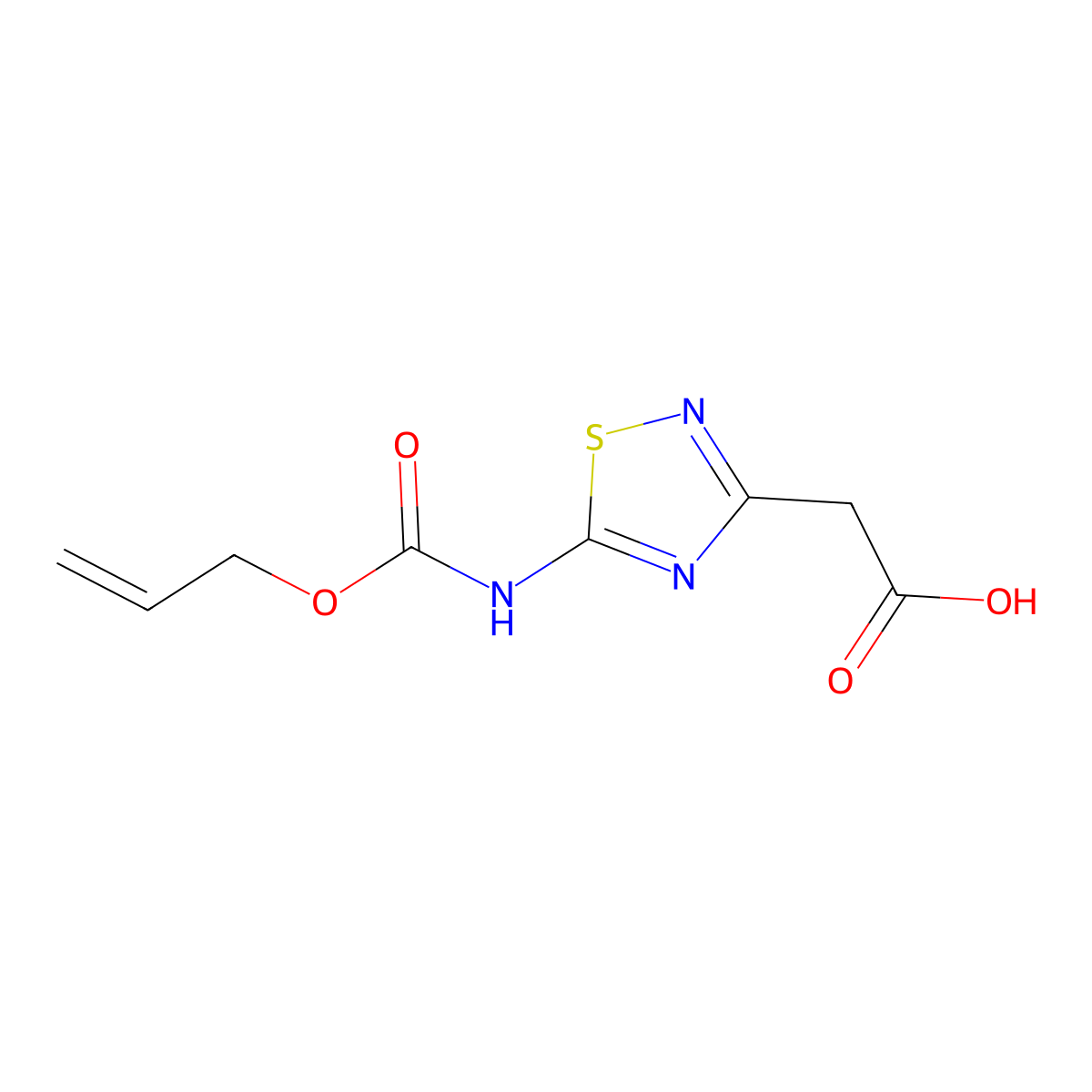2-(5-{[(Prop-2-en-1-yloxy)carbonyl]amino}-1,2,4-thiadiazol-3-yl)acetic acid molecular structure, CAS 2803833-48-7