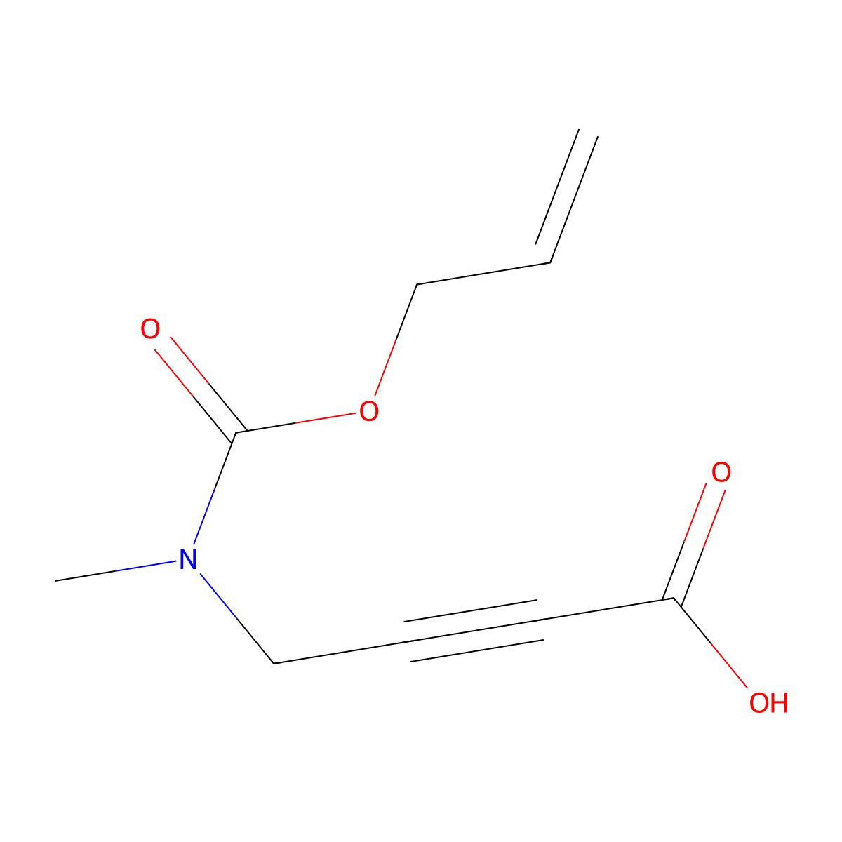 4-{Methyl[(prop-2-en-1-yloxy)carbonyl]amino}but-2-ynoic acid molecular structure, CAS 2803833-66-9