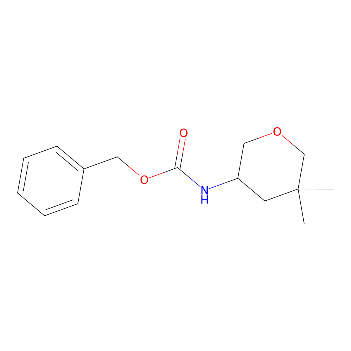 benzyl N-(5,5-dimethyloxan-3-yl)carbamate molecular structure, CAS 2803833-67-0