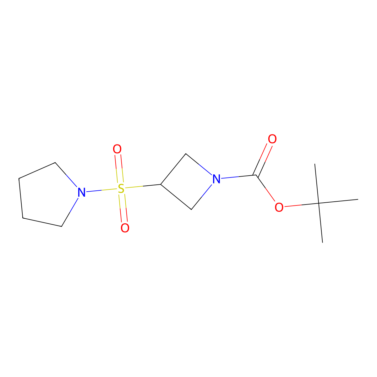 Tert-butyl 3-(pyrrolidine-1-sulfonyl)azetidine-1-carboxylate molecular structure, CAS 2803833-69-2