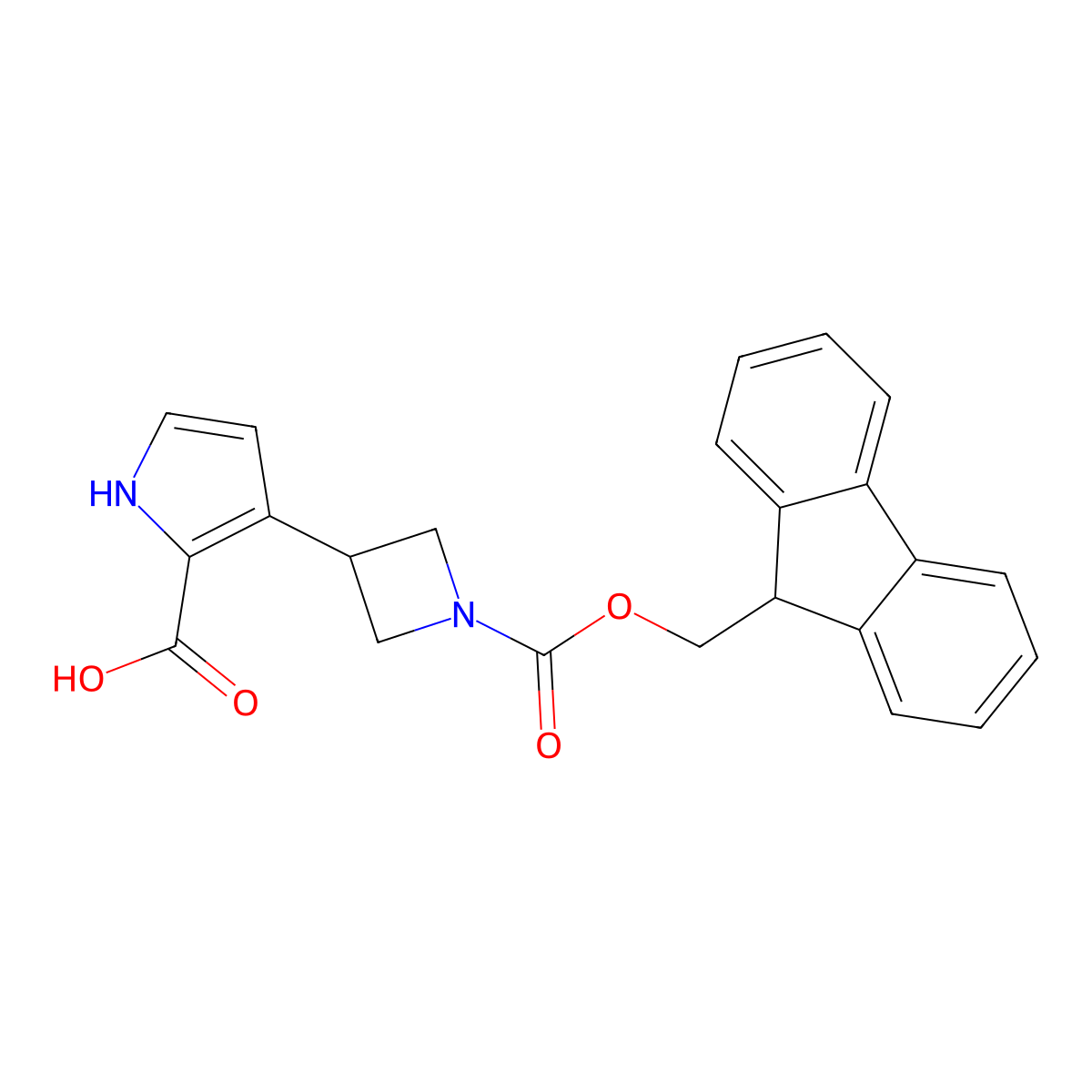 3-(1-{[(9H-fluoren-9-yl)methoxy]carbonyl}azetidin-3-yl)-1H-pyrrole-2-carboxylic acid molecular structure, CAS 2803833-72-7
