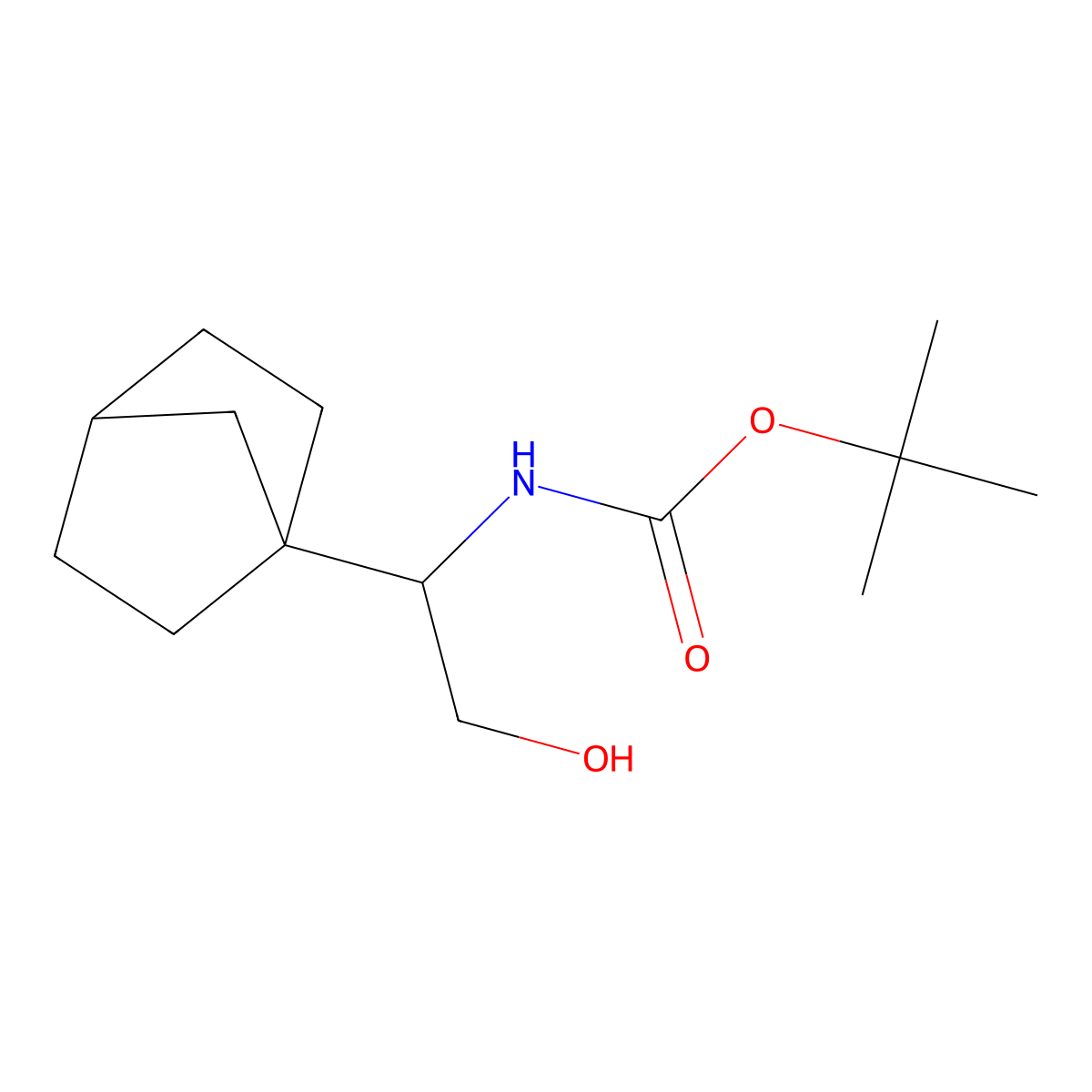 tert-butyl N-(1-{bicyclo[2.2.1]heptan-1-yl}-2-hydroxyethyl)carbamate molecular structure, CAS 2803833-74-9