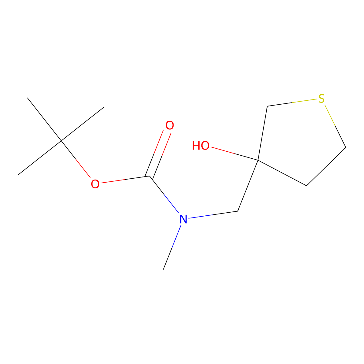 tert-butyl N-[(3-hydroxythiolan-3-yl)methyl]-N-methylcarbamate molecular structure, CAS 2803833-81-8