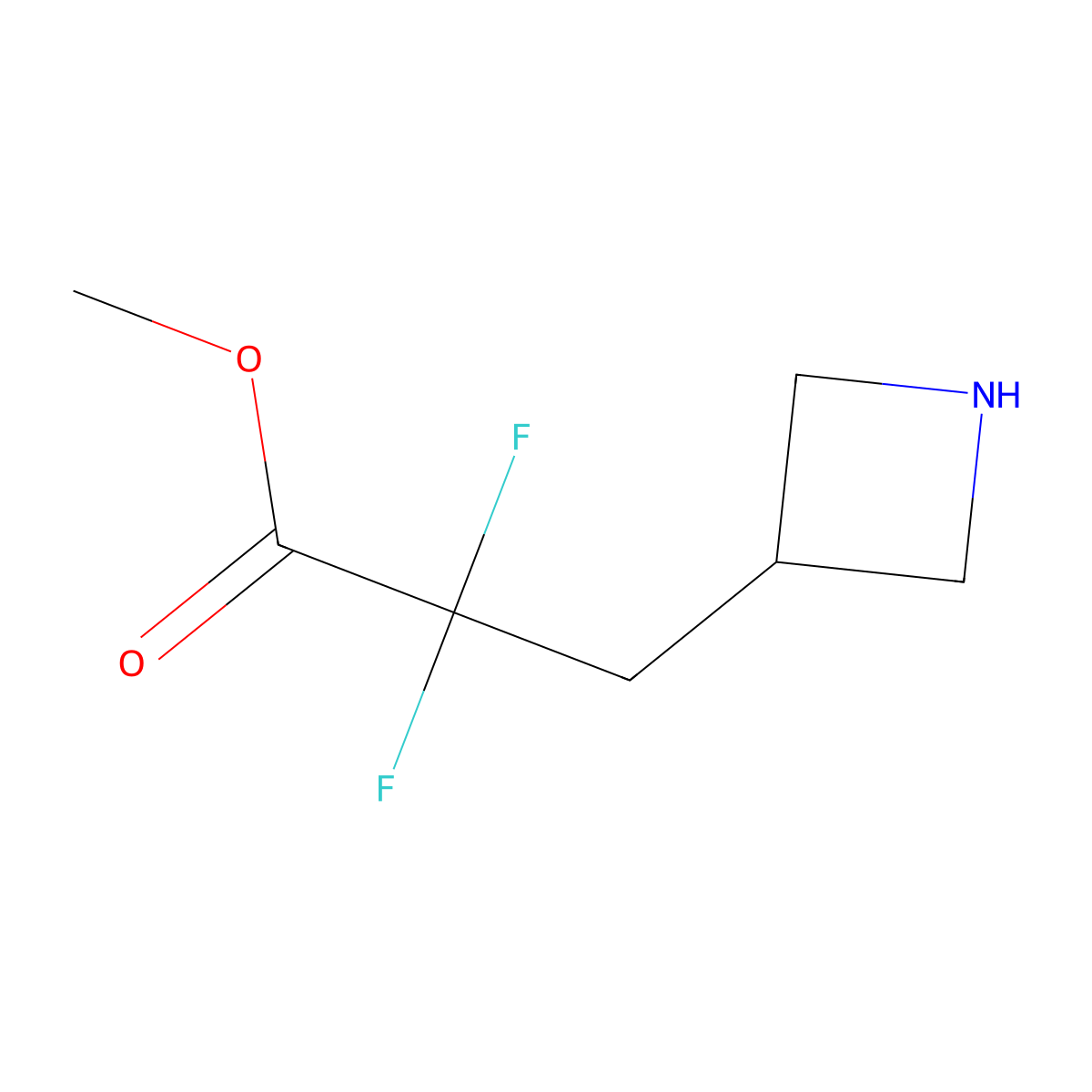 Methyl 3-(azetidin-3-yl)-2,2-difluoropropanoate molecular structure, CAS 2803833-85-2