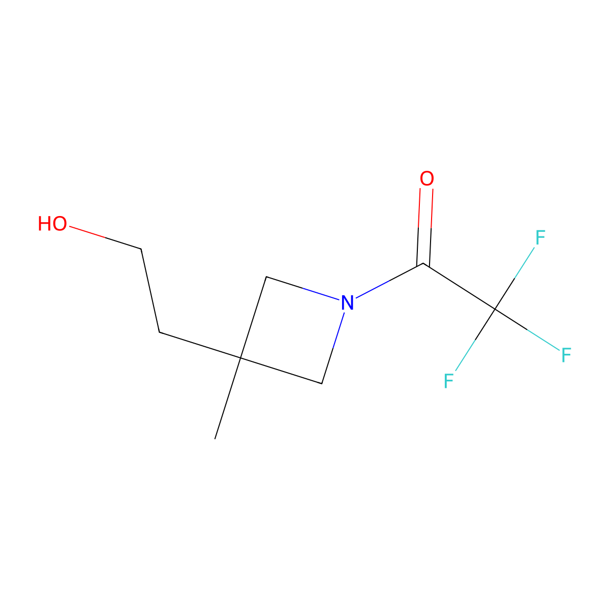2,2,2-Trifluoro-1-[3-(2-hydroxyethyl)-3-methylazetidin-1-yl]ethan-1-one molecular structure, CAS 2803833-94-3
