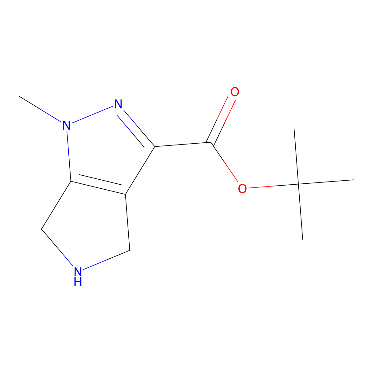 tert-butyl 1-methyl-1H,4H,5H,6H-pyrrolo[3,4-c]pyrazole-3-carboxylate molecular structure, CAS 2803834-02-6