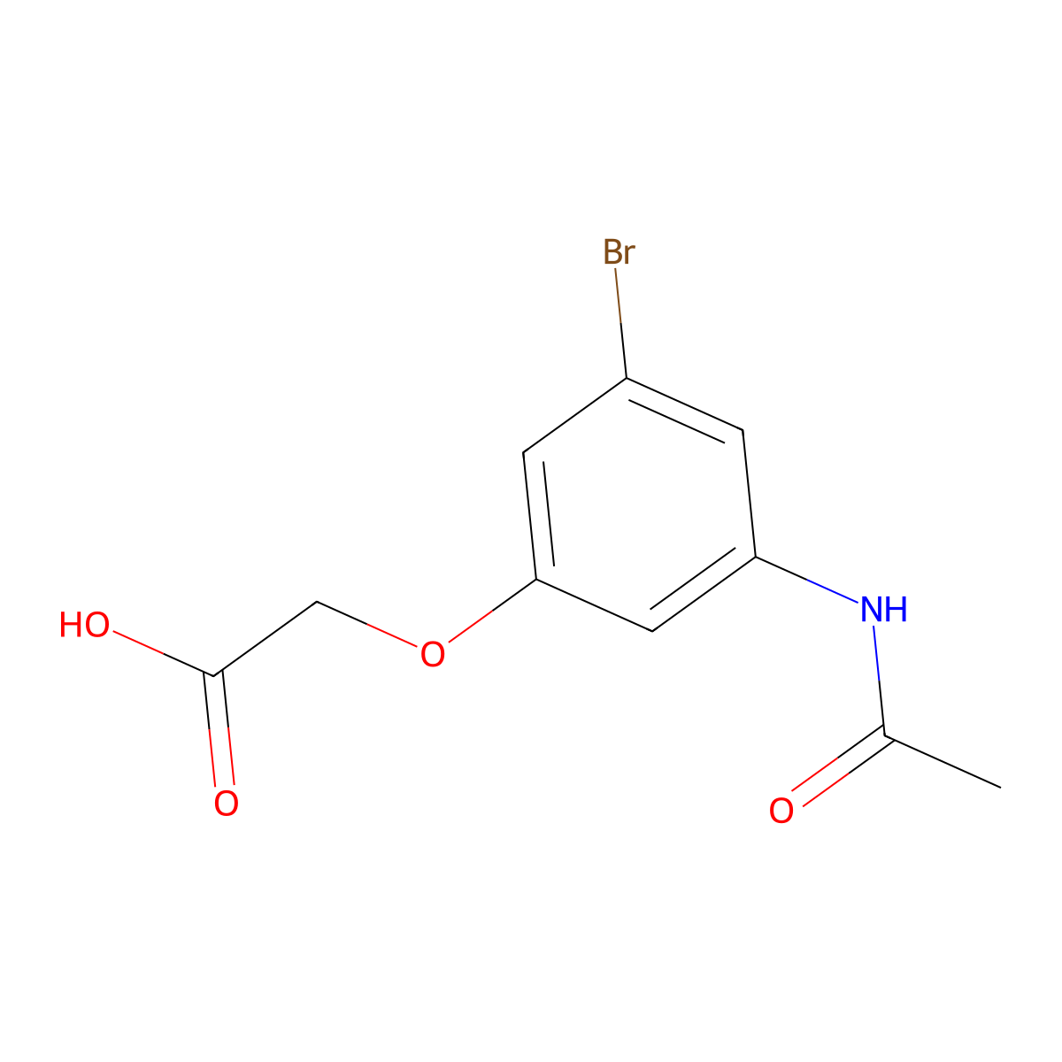 2-(3-Bromo-5-acetamidophenoxy)acetic acid molecular structure, CAS 2803834-04-8