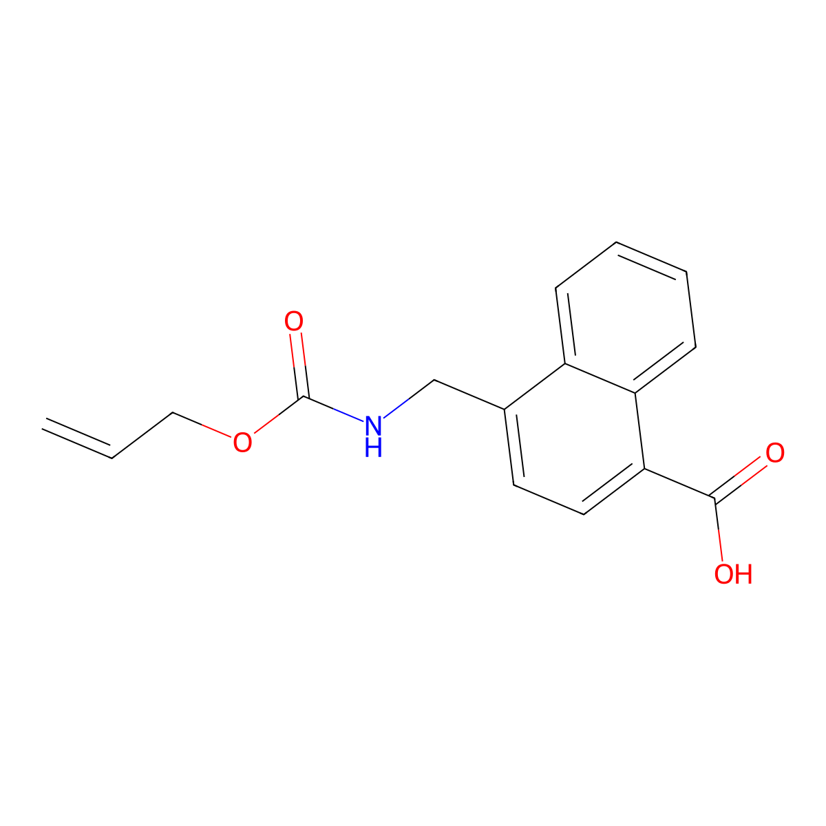 4-({[(Prop-2-en-1-yloxy)carbonyl]amino}methyl)naphthalene-1-carboxylic acid molecular structure, CAS 2803834-07-1