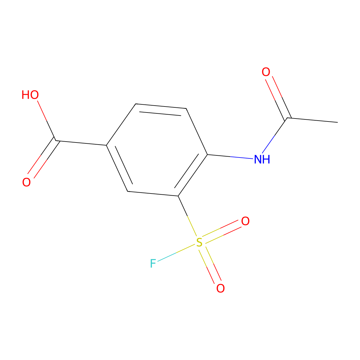 4-Acetamido-3-(fluorosulfonyl)benzoic acid molecular structure, CAS 2803834-08-2