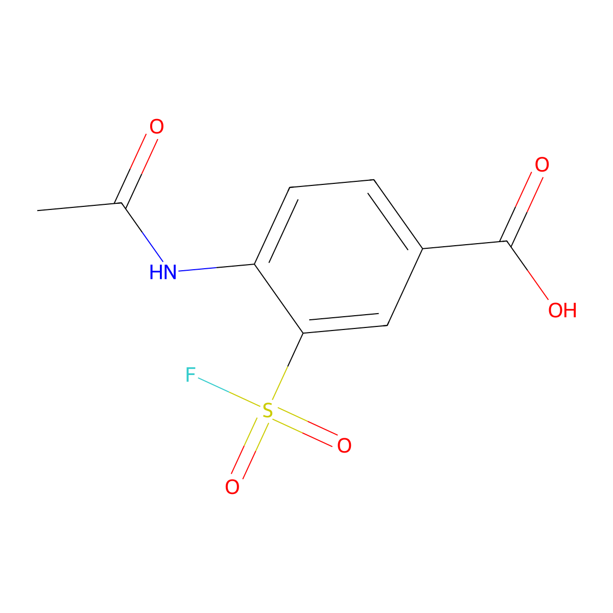 4-Acetamido-3-(fluorosulfonyl)benzoic acid molecular structure, CAS 2803834-08-2
