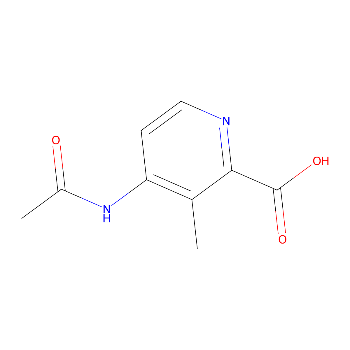 4-Acetamido-3-methylpyridine-2-carboxylic acid molecular structure, CAS 2803834-17-3