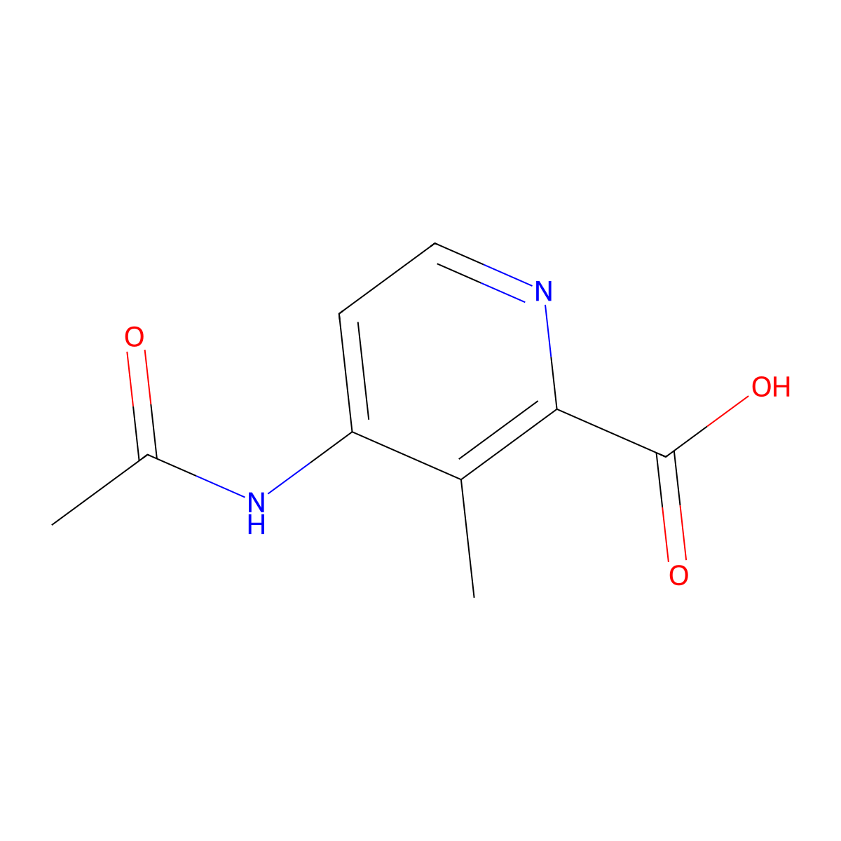 4-Acetamido-3-methylpyridine-2-carboxylic acid molecular structure, CAS 2803834-17-3