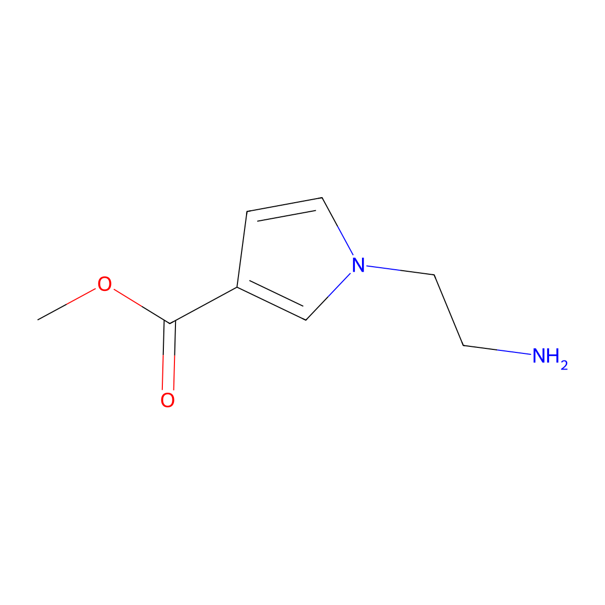methyl 1-(2-aminoethyl)-1H-pyrrole-3-carboxylate molecular structure, CAS 2803834-25-3
