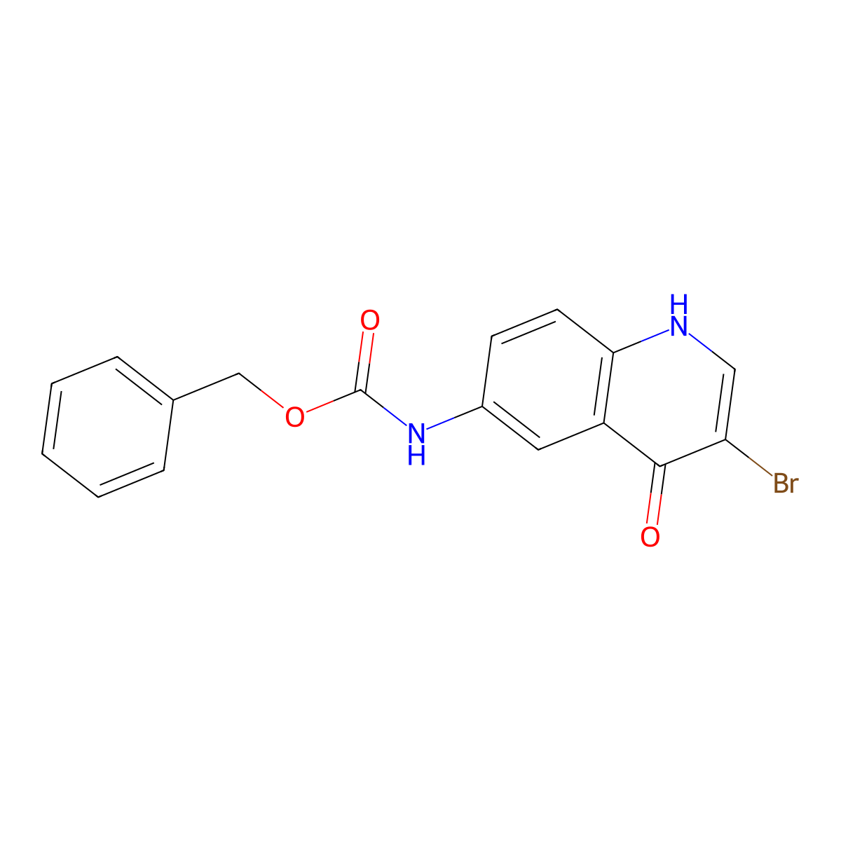 benzyl N-(3-bromo-4-oxo-1,4-dihydroquinolin-6-yl)carbamate molecular structure, CAS 2803834-29-7