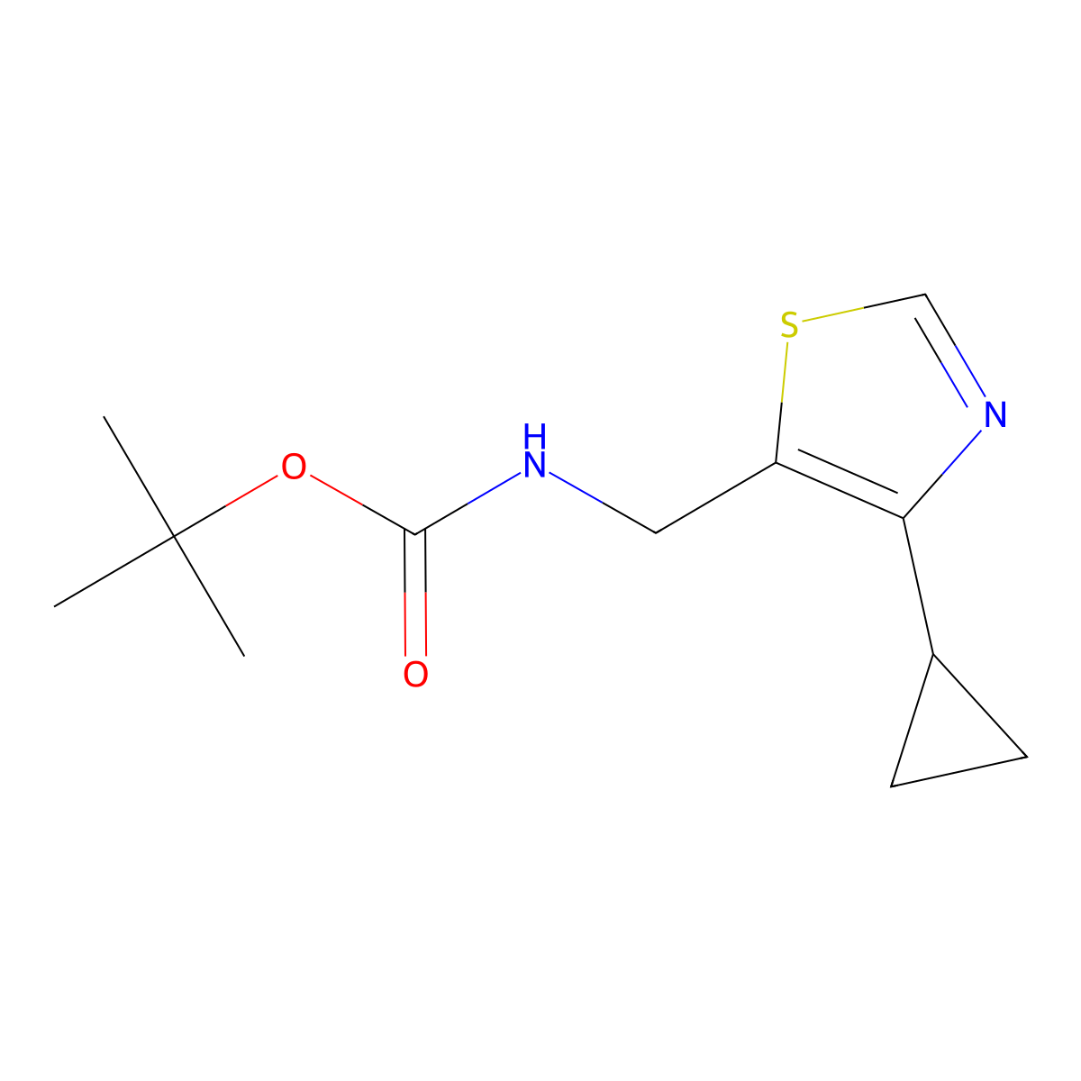 tert-butyl N-[(4-cyclopropyl-1,3-thiazol-5-yl)methyl]carbamate molecular structure, CAS 2803834-34-4