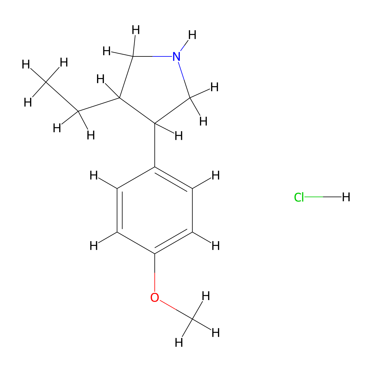 3-Ethyl-4-(4-methoxyphenyl)pyrrolidine hydrochloride molecular structure, CAS 2803834-40-2