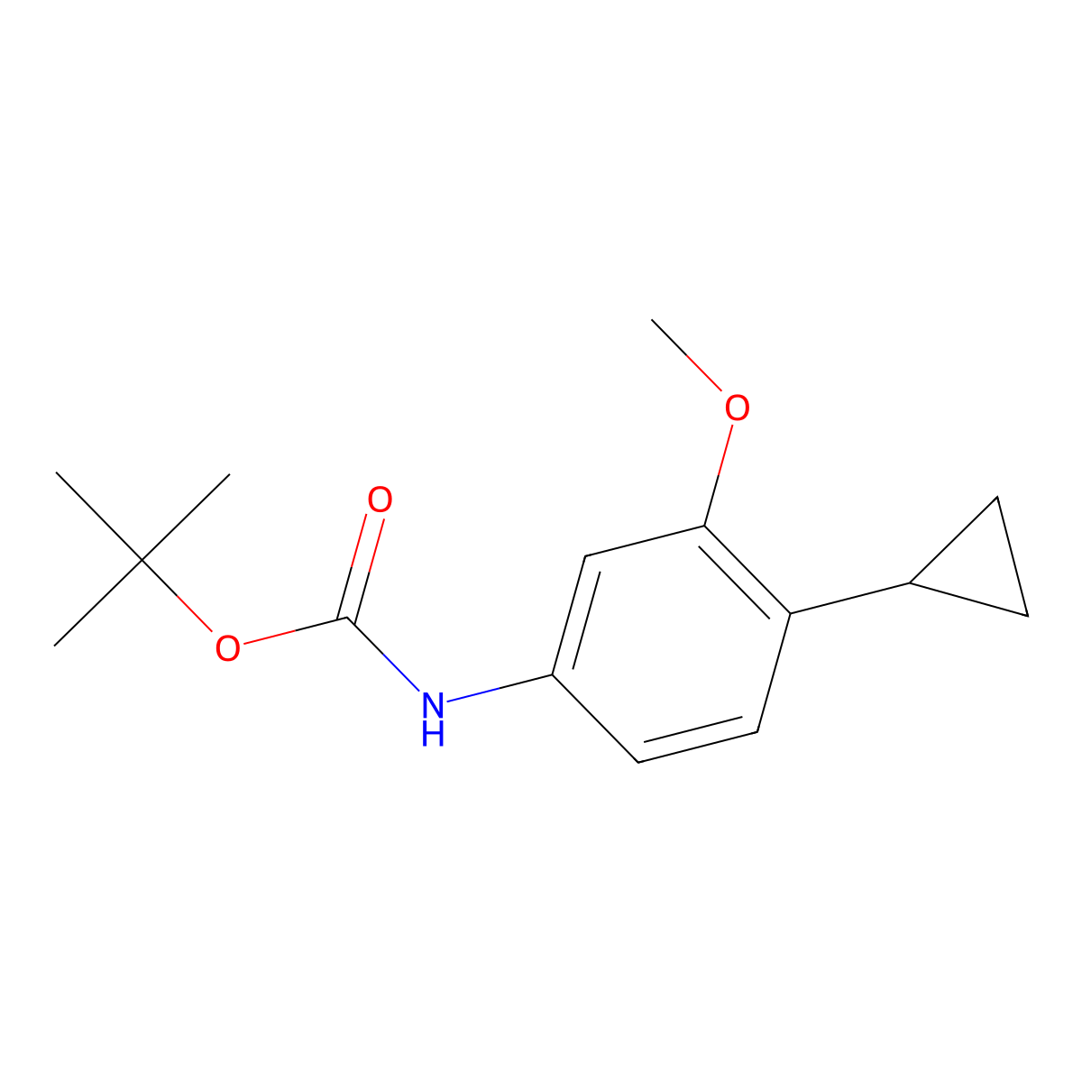 tert-butyl N-(4-cyclopropyl-3-methoxyphenyl)carbamate molecular structure, CAS 2803834-43-5