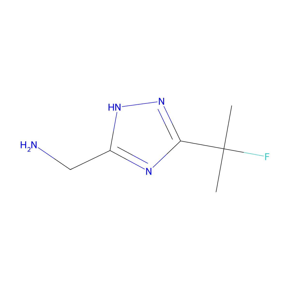 1-[3-(2-fluoropropan-2-yl)-1H-1,2,4-triazol-5-yl]methanamine molecular structure, CAS 2803834-47-9