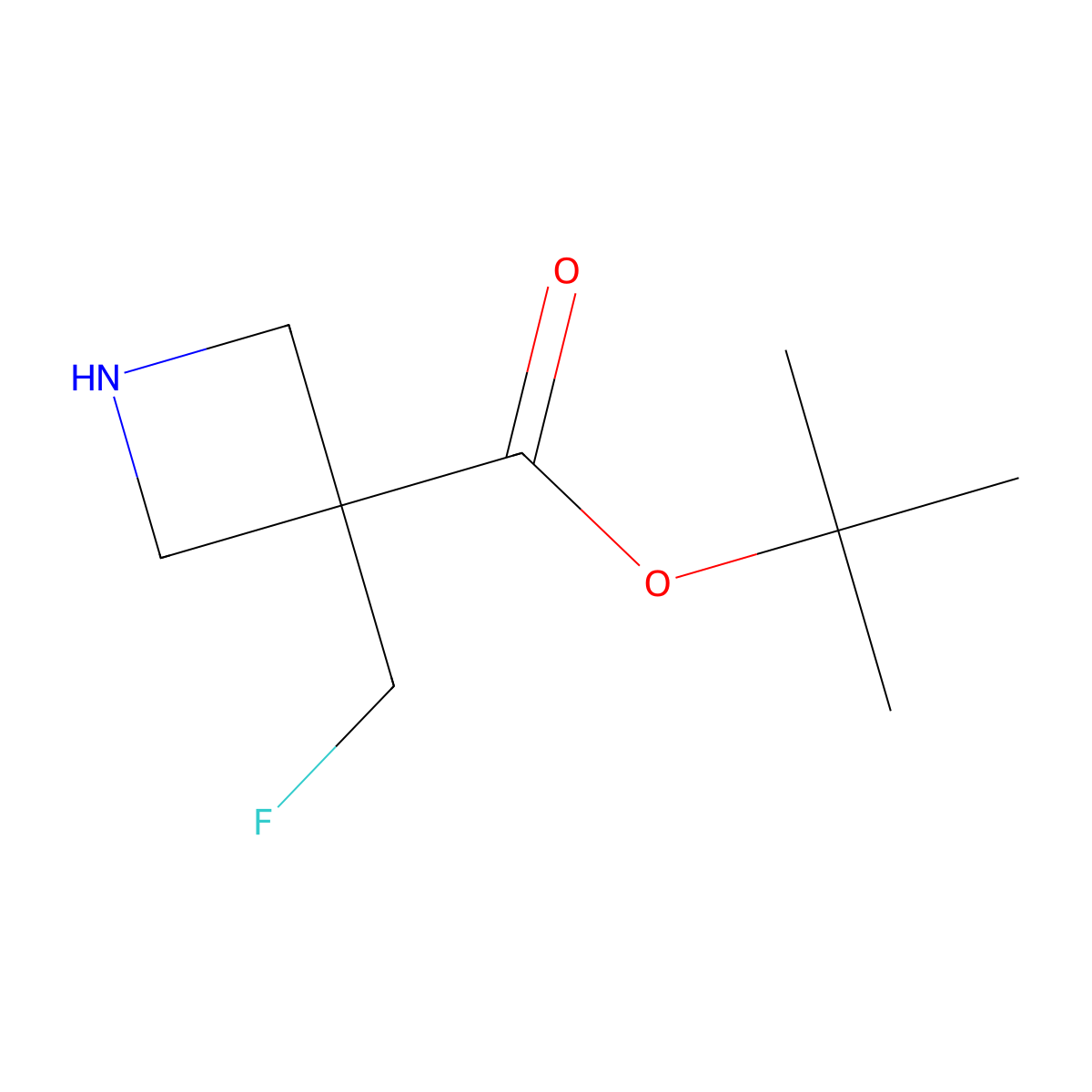 Tert-butyl 3-(fluoromethyl)azetidine-3-carboxylate molecular structure, CAS 2803834-49-1