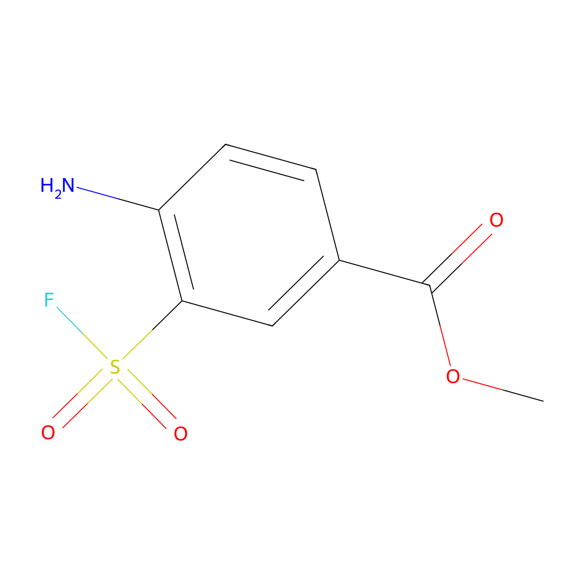 Methyl 4-amino-3-(fluorosulfonyl)benzoate molecular structure, CAS 2803834-50-4