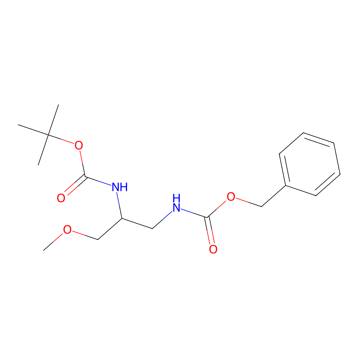 tert-butyl N-(1-{[(benzyloxy)carbonyl]amino}-3-methoxypropan-2-yl)carbamate molecular structure, CAS 2803834-53-7