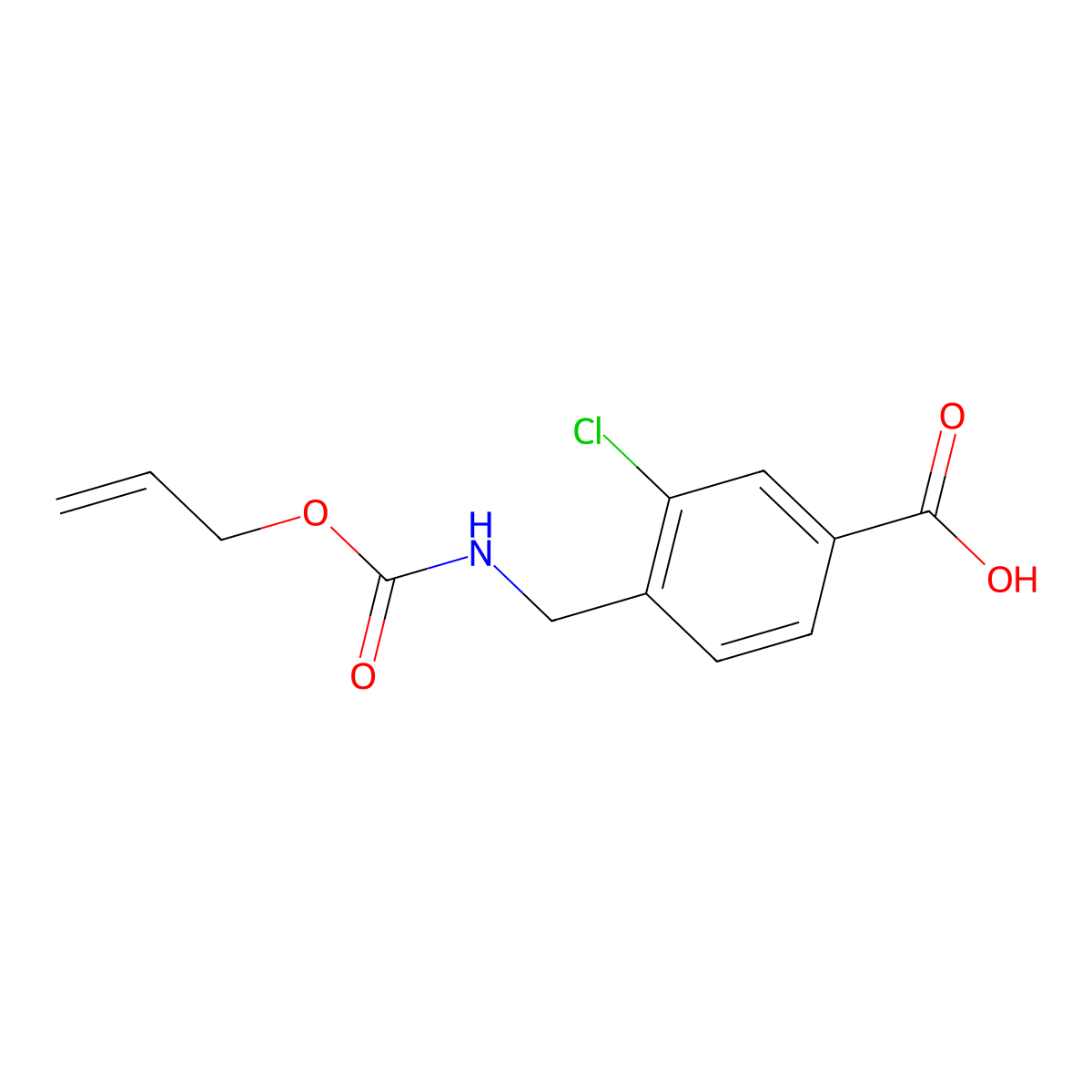 3-Chloro-4-({[(prop-2-en-1-yloxy)carbonyl]amino}methyl)benzoic acid molecular structure, CAS 2803834-58-2