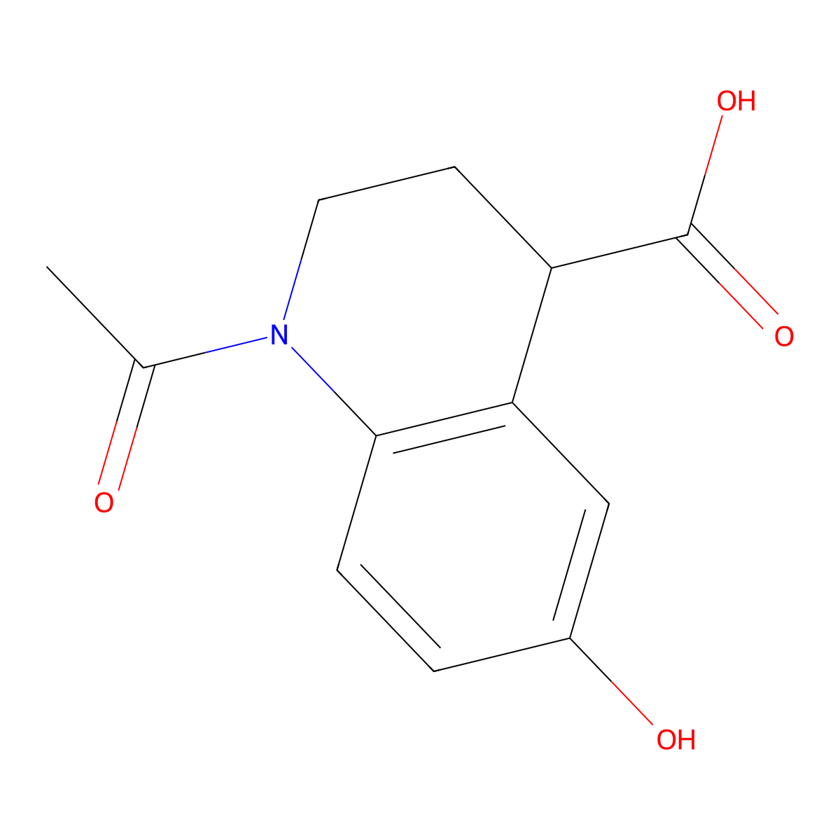 1-Acetyl-6-hydroxy-1,2,3,4-tetrahydroquinoline-4-carboxylic acid molecular structure, CAS 2803834-60-6