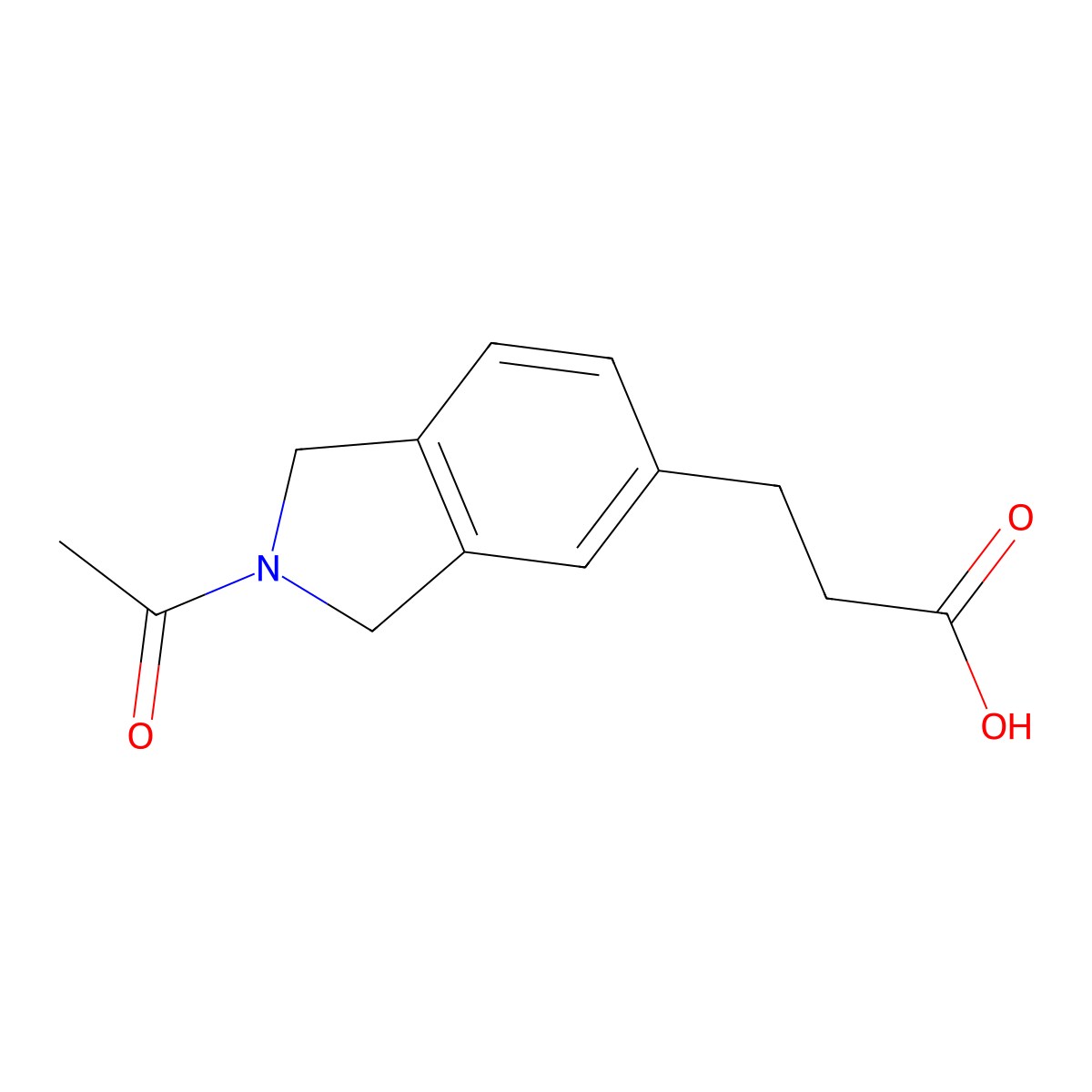 3-(2-acetyl-2,3-dihydro-1H-isoindol-5-yl)propanoic acid molecular structure, CAS 2803834-67-3